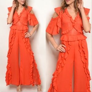 MODA ME COUTURE Pants - SPRING/SUMMER 2019 CORAL JUMPSUIT MODA ME COUTURE Pants - SPRING/SUMMER 2019 CORAL JUMPSUIT